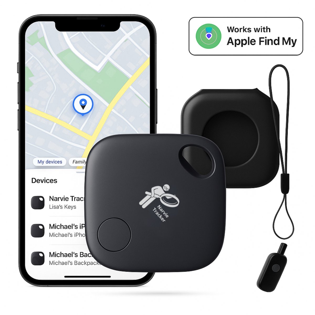 Narvie Tracker voor iPhone en Apple Zoek Mijn