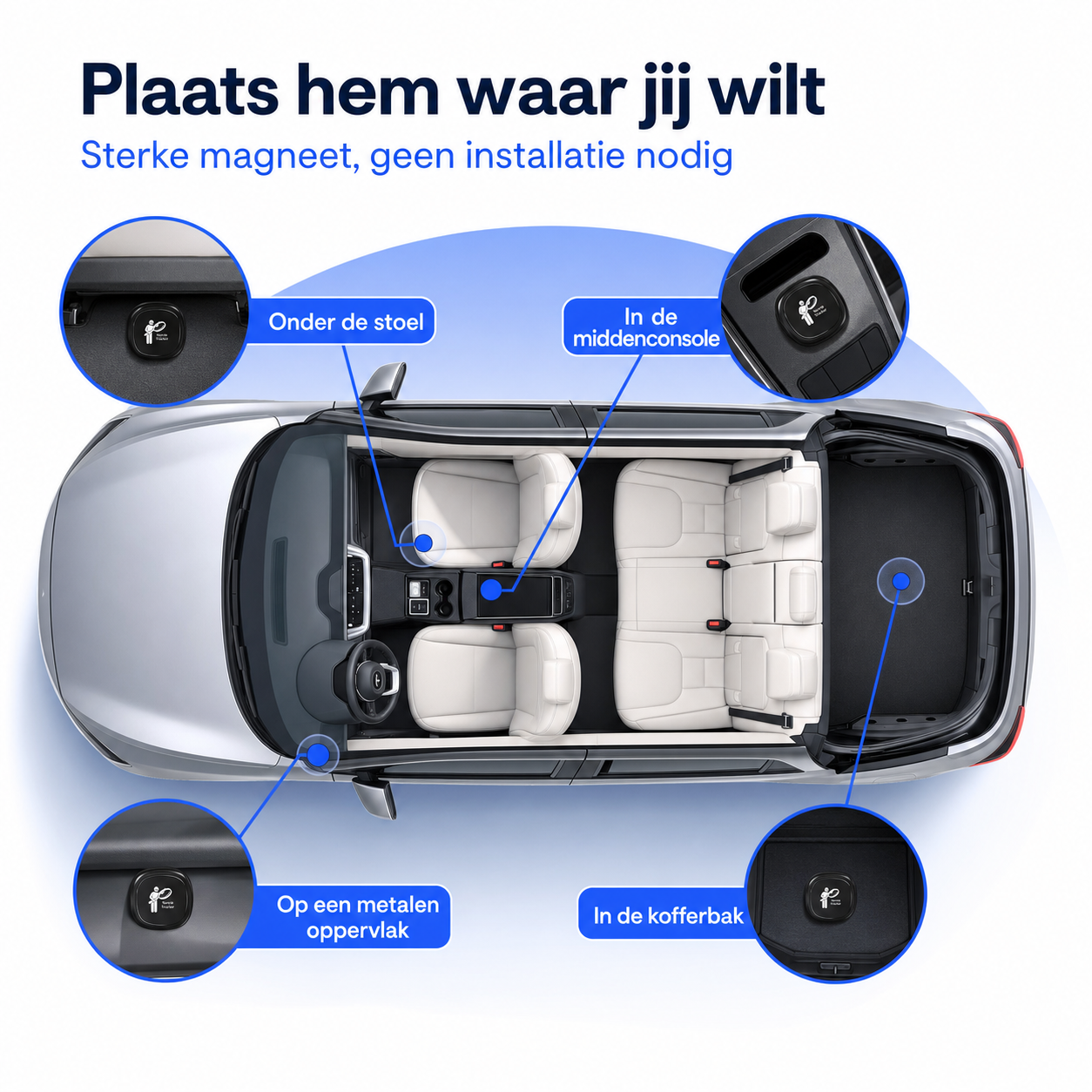 Narvie Tracker 2.0 Mini – Compacte GPS Tracker zonder Abonnement – Extra Sterke Magneet – Tot 1 Jaar Batterij