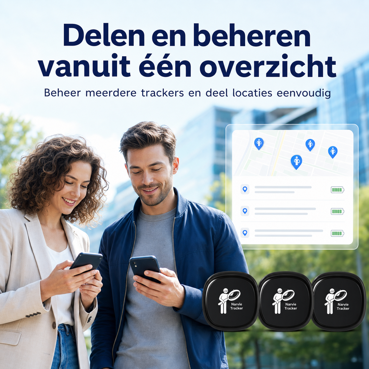 Narvie Tracker delen en beheren met meerdere gebruikers